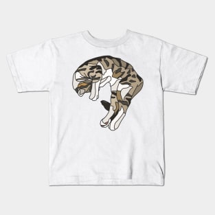 Tabby Cat Covering Face in Sleep Kids T-Shirt